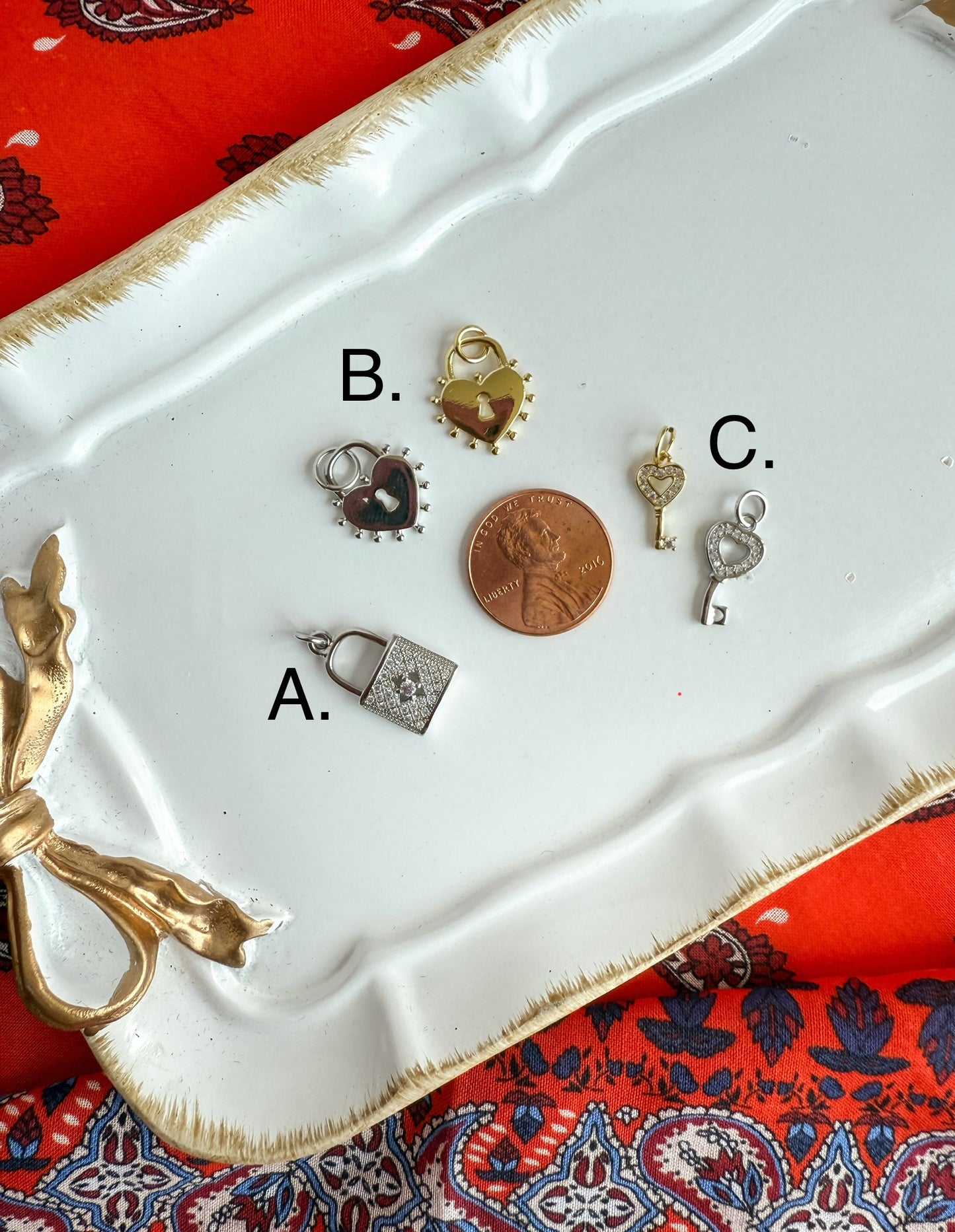 Lock & Key Charms