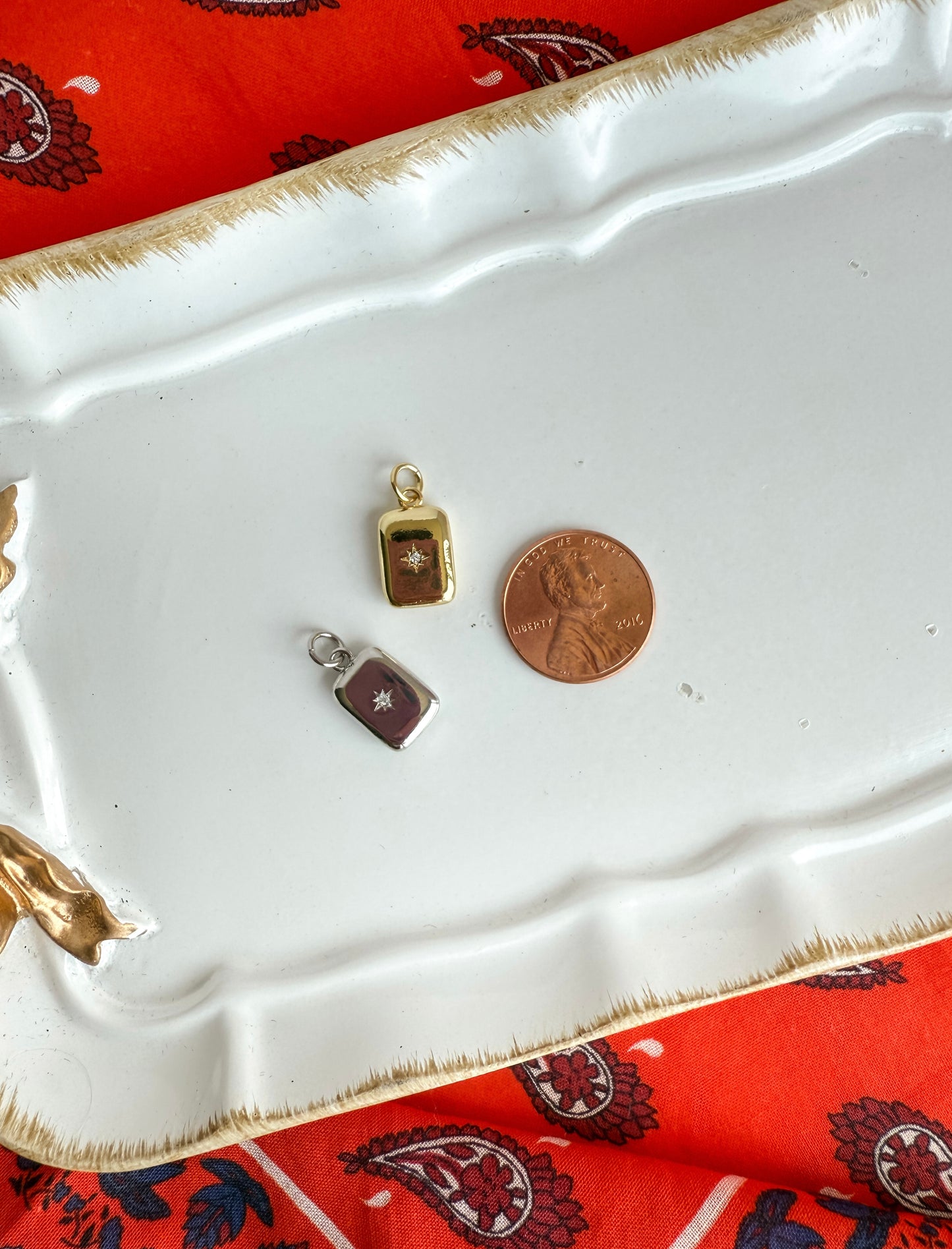 Rectangle Star Charm