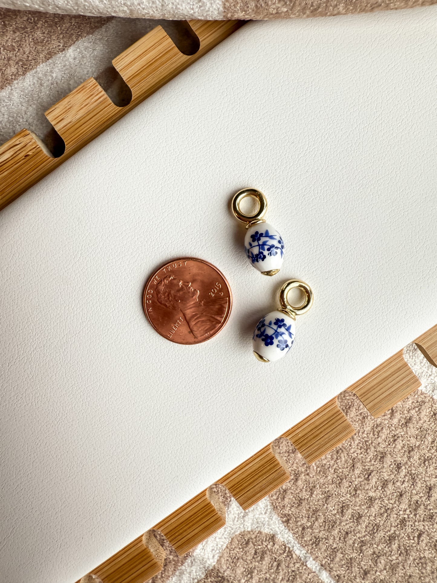 Ceramic Blue Flower Charm