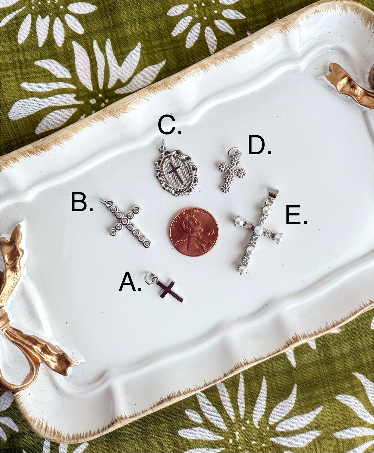 Silver Cross Charms