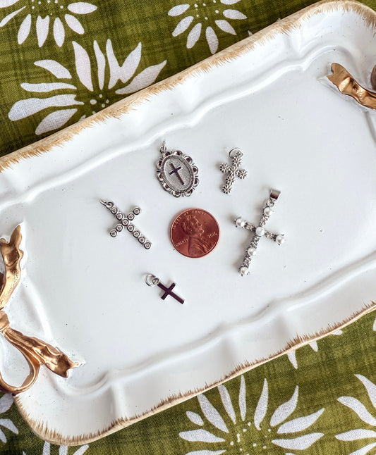 Silver Cross Charms