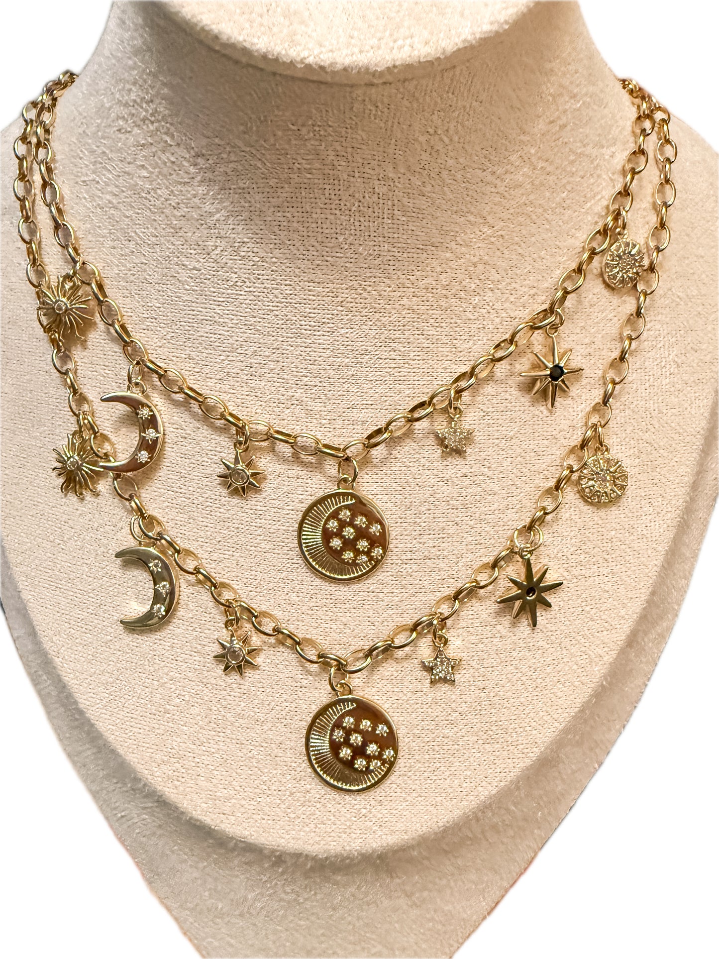 Gold Celestial Charm Necklace