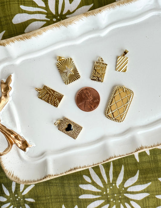 Gold Rectangle Charms