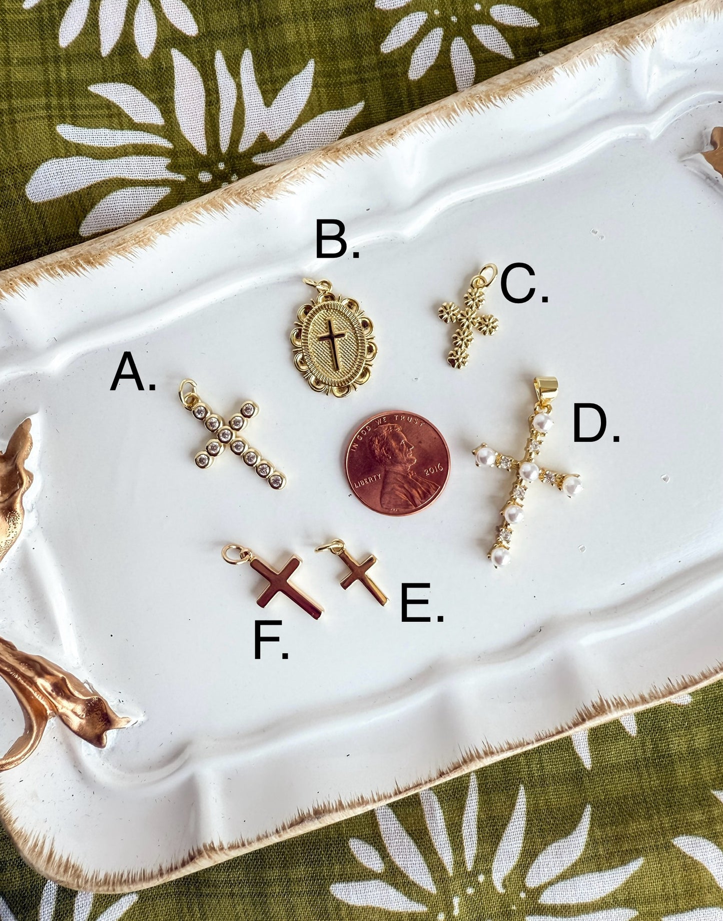 Gold Cross Charm
