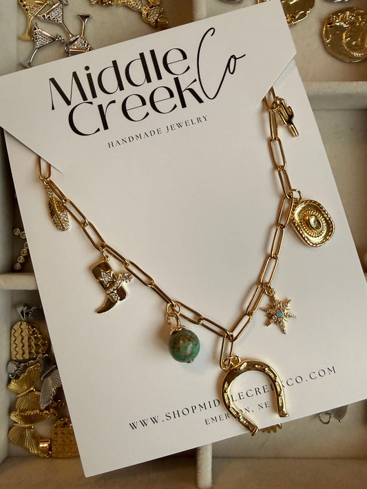 Gold Western Charm Necklace