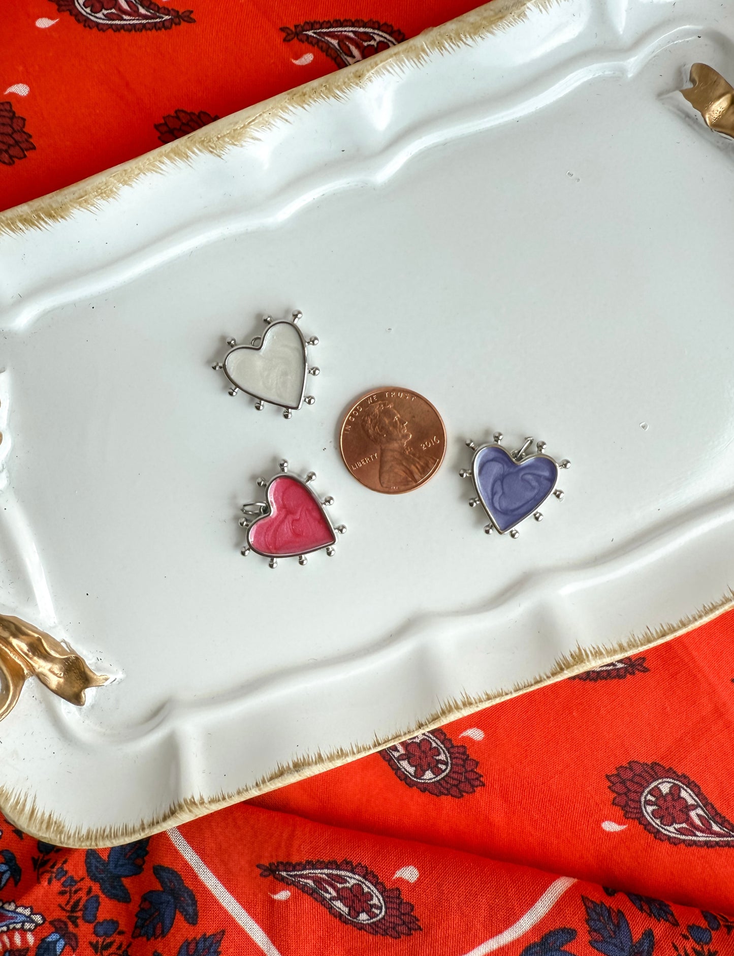 Colored Heart Charm
