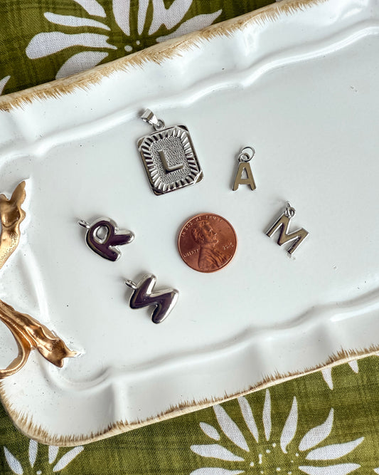 Silver Letter Charm