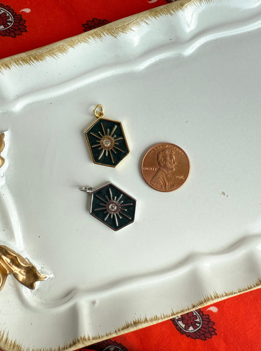 Hexagon Sunburst Charm