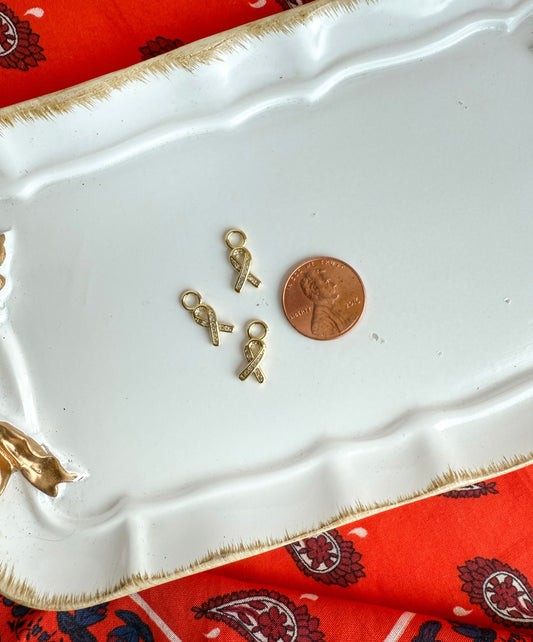 Gold Ribbon Charm
