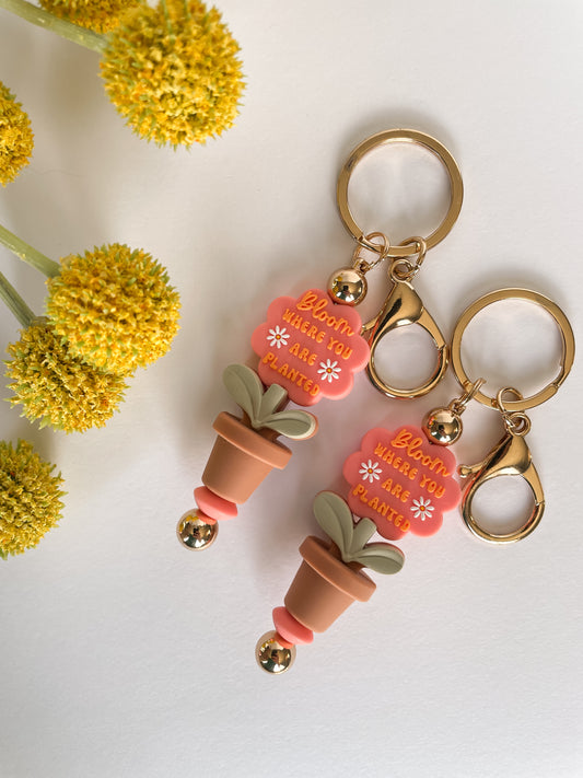 Bloom Where You Are Planted Keychain