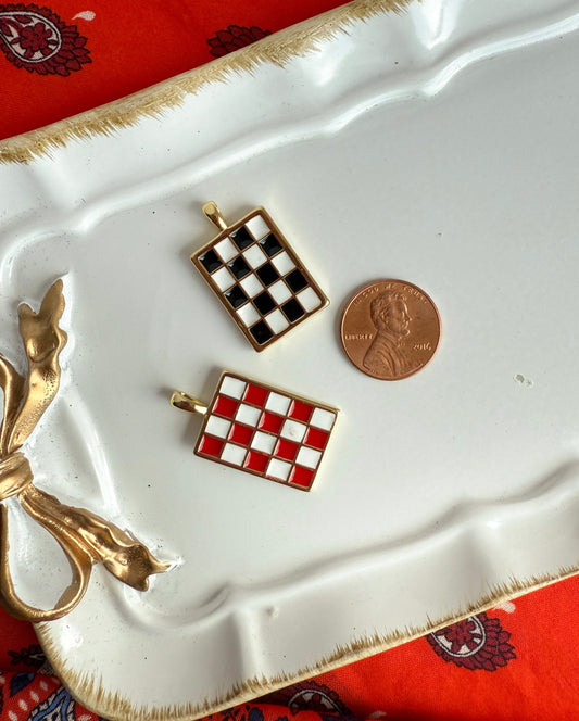 Checkered Pendant Charm